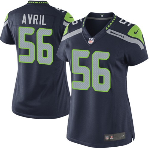 Women's Elite Cliff Avril Nike Jersey Navy Blue Home - #56 NFL Seattle Seahawks